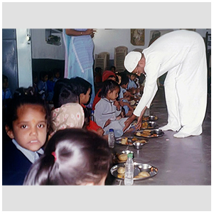 Rangbal with students at Sharda Mandir School